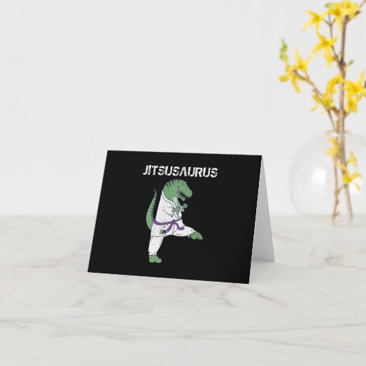 Funny Jujitsu, T-Rex Jiu Jitsu Black Belt Geschenk Karte (Gelbe Blume)