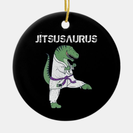 Funny Jujitsu, T-Rex Jiu Jitsu Black Belt Geschenk Keramik Ornament (Vorne)