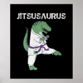 Funny Jujitsu, T-Rex Jiu Jitsu Black Belt Geschenk Poster (Vorne)