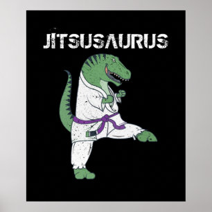 Funny Jujitsu, T-Rex Jiu Jitsu Black Belt Geschenk Poster