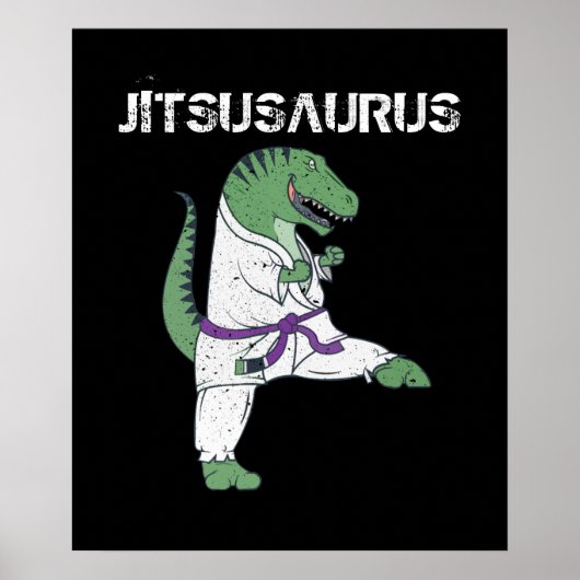 Funny Jujitsu, T-Rex Jiu Jitsu Black Belt Geschenk Poster (Vorne)