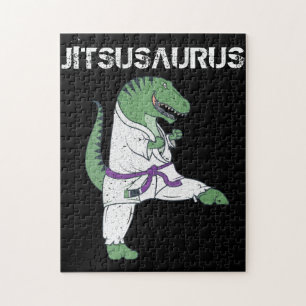 Funny Jujitsu, T-Rex Jiu Jitsu Black Belt Geschenk Puzzle