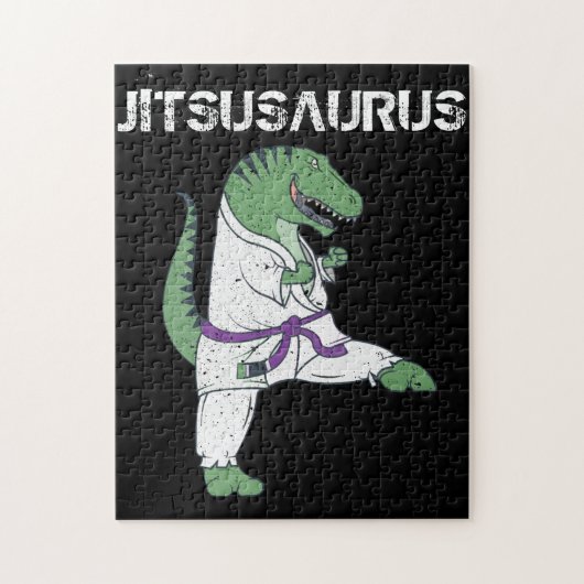 Funny Jujitsu, T-Rex Jiu Jitsu Black Belt Geschenk Puzzle (Vertikal)