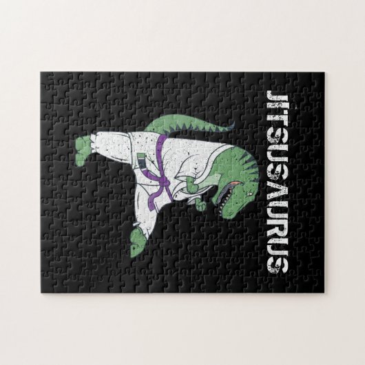 Funny Jujitsu, T-Rex Jiu Jitsu Black Belt Geschenk Puzzle (Horizontal)