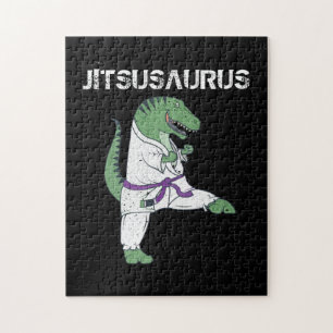 Funny Jujitsu, T-Rex Jiu Jitsu Black Belt Geschenk Puzzle