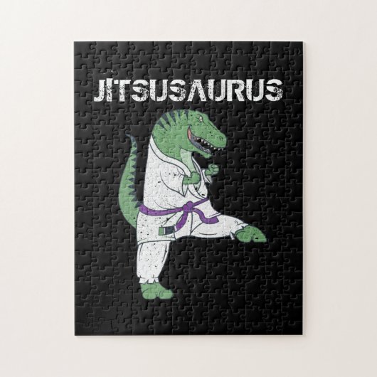 Funny Jujitsu, T-Rex Jiu Jitsu Black Belt Geschenk Puzzle (Vertikal)