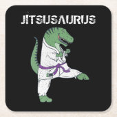 Funny Jujitsu, T-Rex Jiu Jitsu Black Belt Geschenk Rechteckiger Pappuntersetzer (Vorderseite)