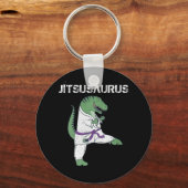 Funny Jujitsu, T-Rex Jiu Jitsu Black Belt Geschenk Schlüsselanhänger (Vorderseite)