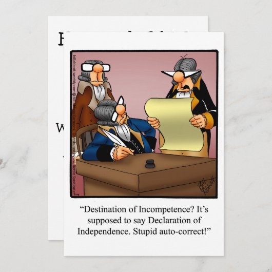 Funny July 4. Party Einladung (Vorne/Hinten)