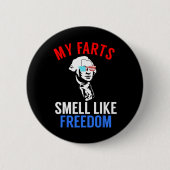 Funny July 4. Party - Funny George Washington T-Sh Button (Vorderseite)