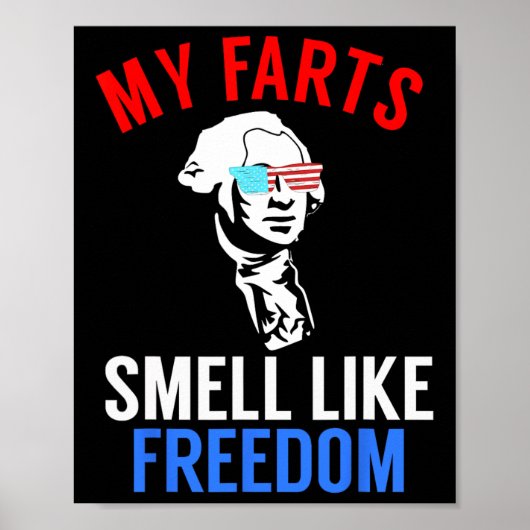 Funny July 4. Party - Funny George Washington T-Sh Poster (Vorne)
