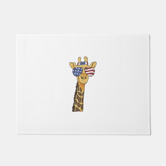 Funny July 4th US Flag Patriotic Giraffe Fußmatte (Vorderseite)