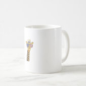 Funny July 4th US Flag Patriotic Giraffe Kaffeetasse (VorderseiteRechts)