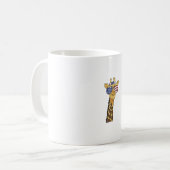 Funny July 4th US Flag Patriotic Giraffe Kaffeetasse (Vorderseite Links)