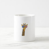 Funny July 4th US Flag Patriotic Giraffe Kaffeetasse (Mittel)