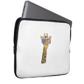 Funny July 4th US Flag Patriotic Giraffe Laptopschutzhülle (Vorne Rechts)