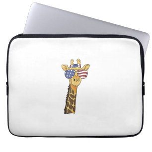 Funny July 4th US Flag Patriotic Giraffe Laptopschutzhülle