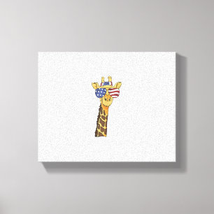 Funny July 4th US Flag Patriotic Giraffe Leinwanddruck