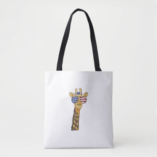 Funny July 4th US Flag Patriotic Giraffe Tasche (Vorderseite)