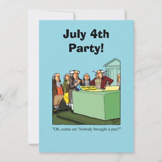 Funny July Vierte Party Einladungen (Vorderseite)