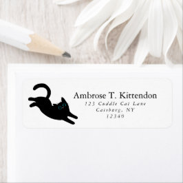 Funny Jumping Acrobat Black Cat Art Silhouette