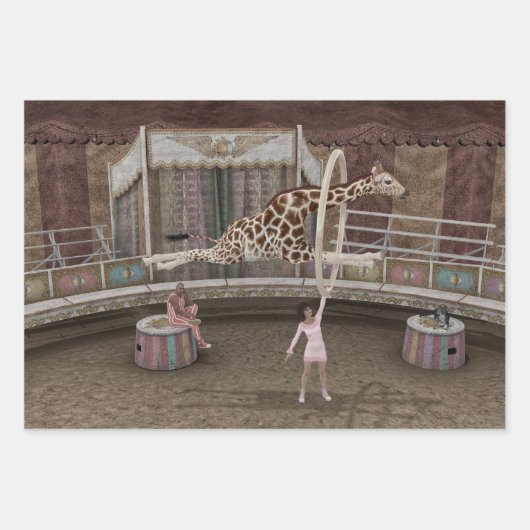 Funny Jumping Giraffe Geschenkpapier Set (Vorderseite)