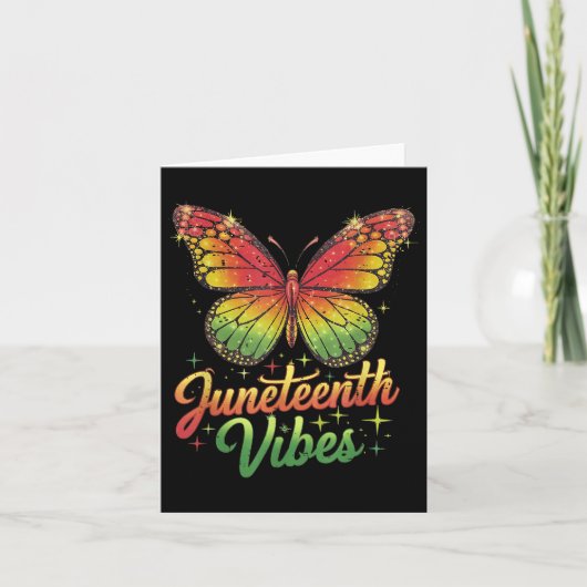 Funny Juneteenth Vibes 1865 Butterfly Black Queen Karte (Vorderseite)