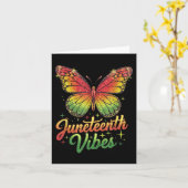 Funny Juneteenth Vibes 1865 Butterfly Black Queen Karte (Gelbe Blume)