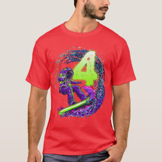 Funny Junge 4. Geburtstag Astronaut Weltraumwelt S T-Shirt
