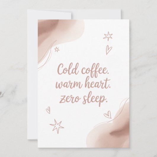 Funny Junge Mutter Card - Cold Coffee Edition (Vorderseite)