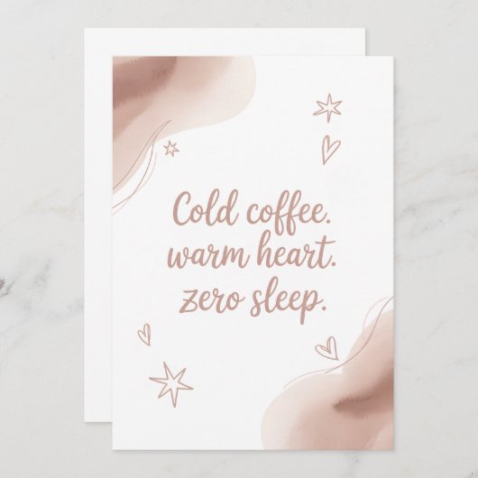 Funny Junge Mutter Card - Cold Coffee Edition (Vorne/Hinten)