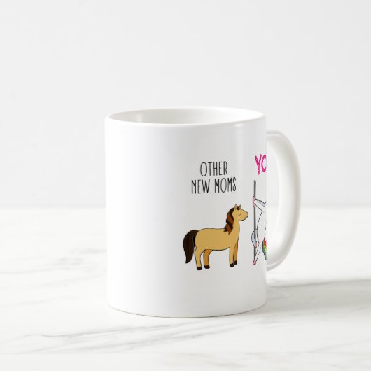 Funny Junge Mutter Unicorn Kaffeetasse (VorderseiteRechts)