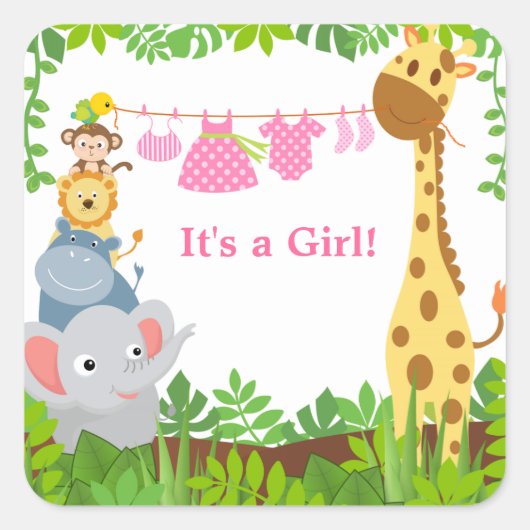 Funny Jungle Animations Ankündigungen Sticker (Vorderseite)