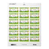 Funny Jungle Baby Animals Birthday Favor Tags Adressaufkleber (Vorne)