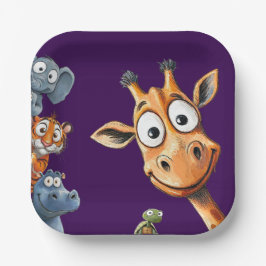 Funny Jungle Critters Birthday Celebration Paper  Pappteller