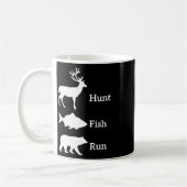 Funny Junting Hunt Fish Run Bear Gift Kaffeetasse (Links)