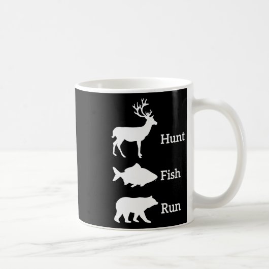 Funny Junting Hunt Fish Run Bear Gift Kaffeetasse (Rechts)