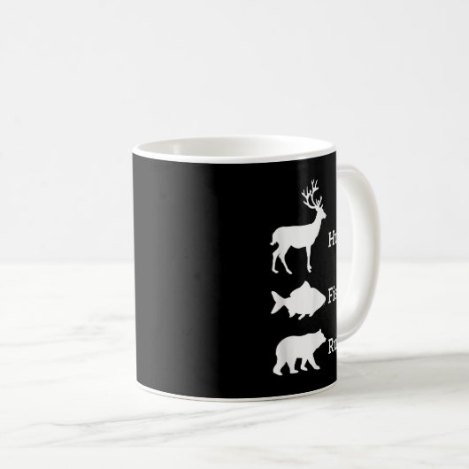 Funny Junting Hunt Fish Run Bear Gift Kaffeetasse (VorderseiteRechts)