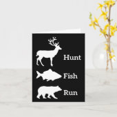 Funny Junting Hunt Fish Run Bear Gift Karte (Gelbe Blume)