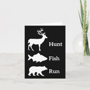 Funny Junting Hunt Fish Run Bear Gift Karte