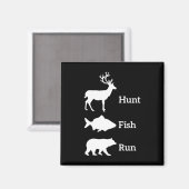 Funny Junting Hunt Fish Run Bear Gift Magnet (Vorderseite/Rückseite)