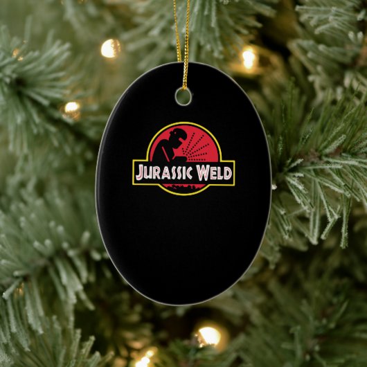 Funny Jurassic Weld Geschenke Keramik Ornament (Baum)