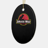 Funny Jurassic Weld Geschenke Keramik Ornament (Links)