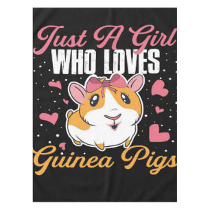 Funny Jus A Girl Who Lieben Guinea Schweine Tischdecke