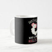 Funny Just A Girl, die Axolotls Lieben Kaffeetasse (Vorderseite Links)
