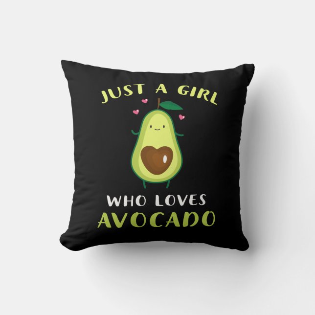 Funny Just a Girl, die Lieben Avocado Kissen (Vorderseite)