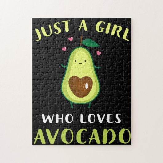 Funny Just a Girl, die Lieben Avocado Puzzle (Vertikal)