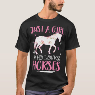 Funny Just a Girl, die Lieben Pferde für Pferde Mä T-Shirt