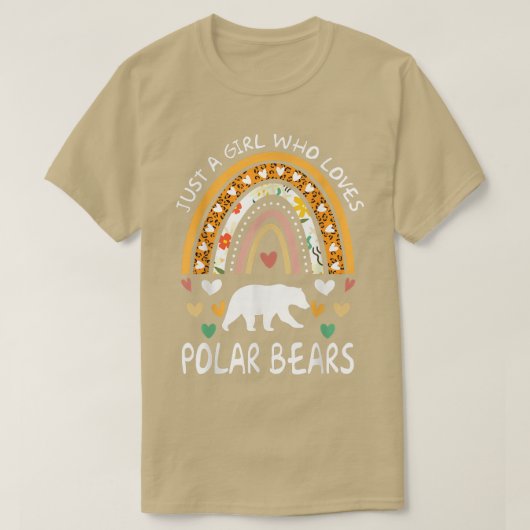 Funny Just a Girl, die Polar Bears Liebe Rainbow L T-Shirt (Design vorne)