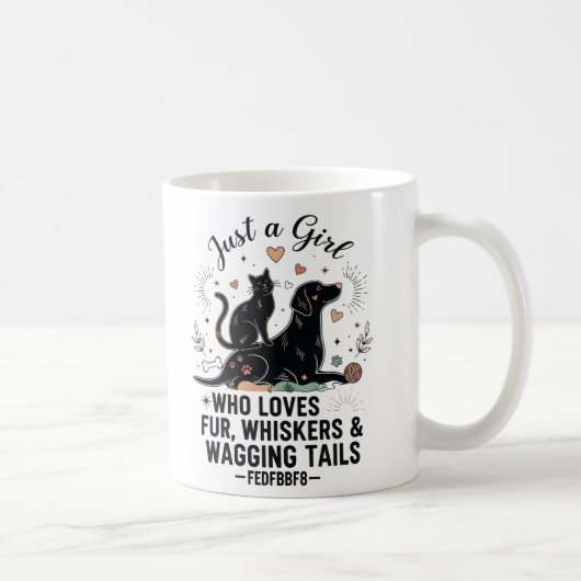 funny Just a Girl who Loves Cats and Dogs mom Kaffeetasse (Rechts)